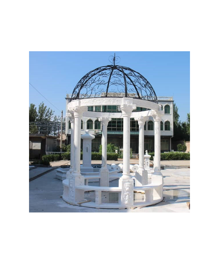 imagem do produto Gazebo de Mármore Branco 270cm - VRMP278 Jardins de Luxo