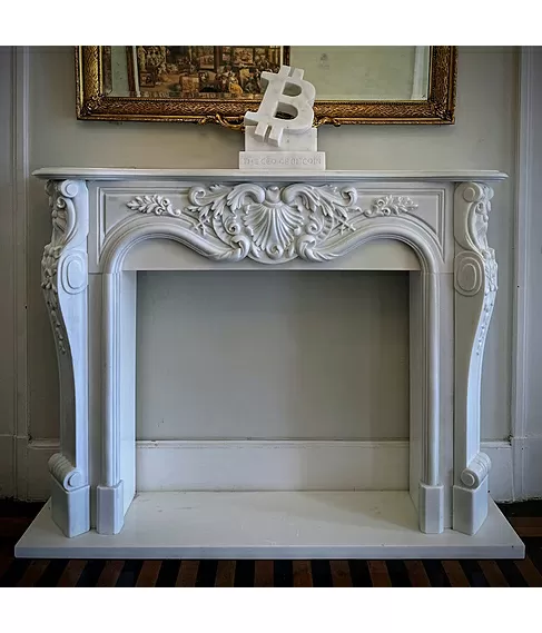 imagem de Lareira Bolonha em M�rmore Branco 130cm - VRMP346