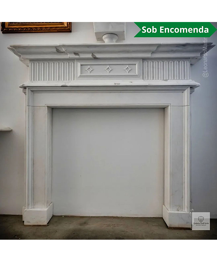 imagem do produto Lareira Celani em Mármore Branco 152cm VRMP357 Salas Sofisticadas e Alto Padrão 