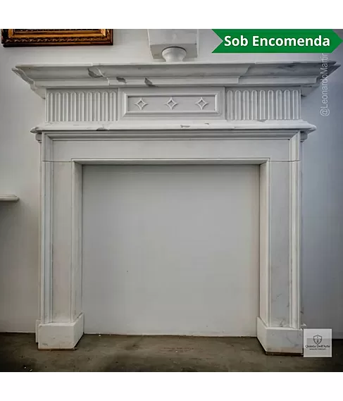 imagem de Lareira Celani em M�rmore Branco 152cm - VRMP357