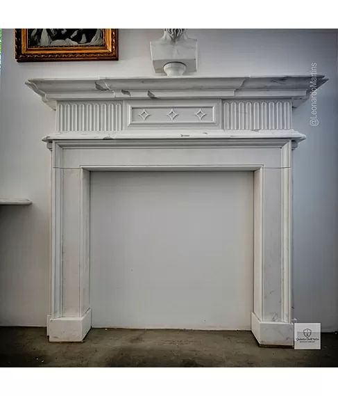 imagem de Lareira Celani em M�rmore Branco 152cm - VRMP357
