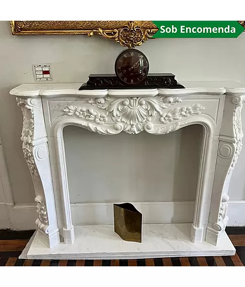 imagem de Lareira de M�rmore Branco 150cm - VRMP298