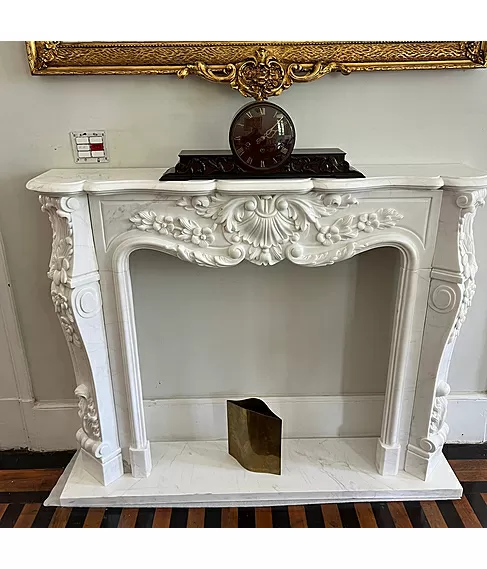 imagem de Lareira de M�rmore Branco 150cm - VRMP298