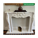 imagem do produto Lareira em Mármore Branco 150cm VRMP298 Sofisticada para Ambientes de Alto Padrão