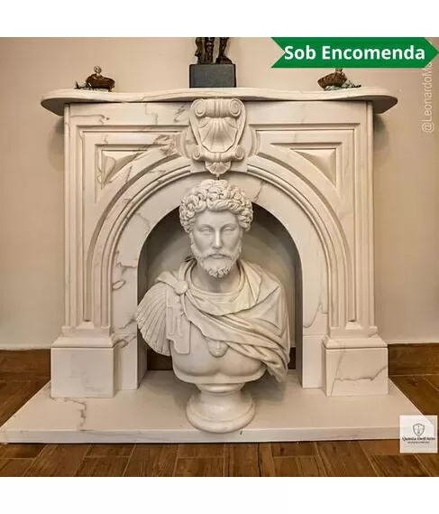 imagem de Lareira M�laga em M�rmore Branco 130cm - VRMP345