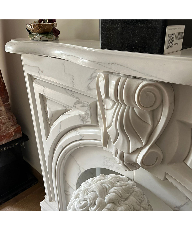 imagem do produto Lareira M�laga em M�rmore Branco 130cm - VRMP345