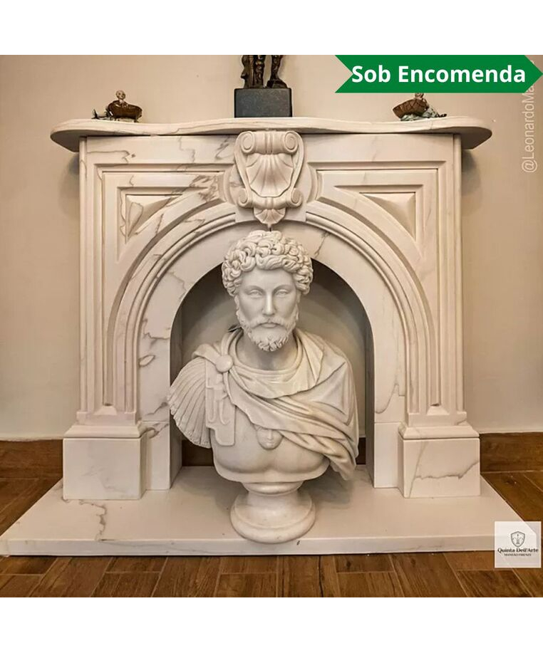 imagem do produto Lareira M�laga em M�rmore Branco 130cm - VRMP345