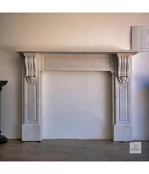 imagem de Lareira Palermo em M�rmore Branco 119cm - VRMP354