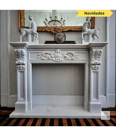 imagem de Lareira Ravena em M�rmore Branco 113cm - VRMP353