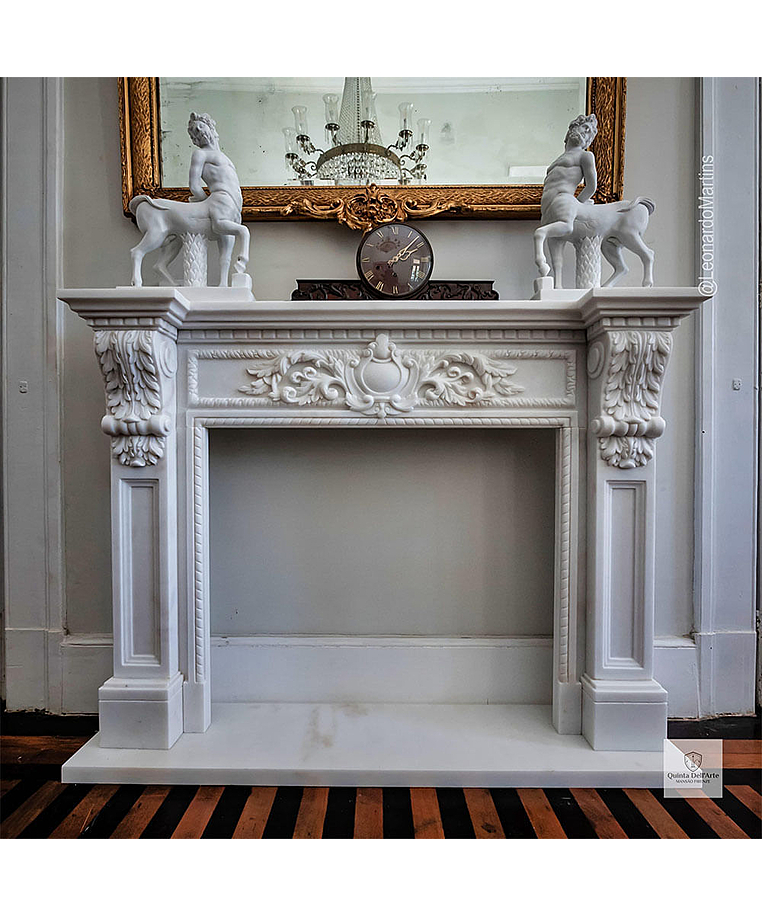 imagem do produto Lareira Ravena em M�rmore Branco 113cm - VRMP353