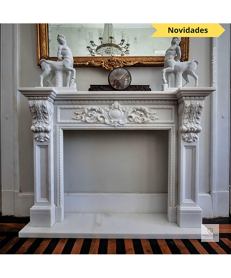 imagem do produto Lareira Ravena em M�rmore Branco 113cm - VRMP353