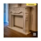 imagem do produto Lareira Turim em Mármore Branco 130cm VRMP348 Clássica para Ambientes Sofisticados 