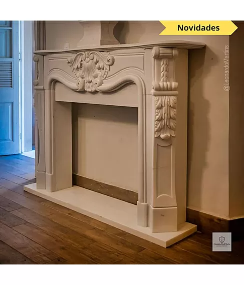 imagem de Lareira Turim em M�rmore Branco 130cm - VRMP348