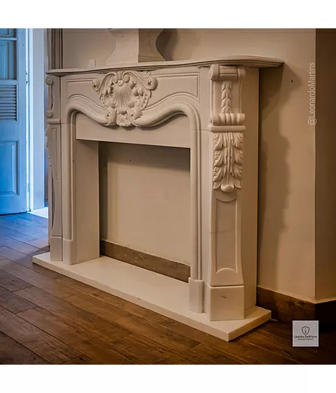 imagem de Lareira Turim em M�rmore Branco 130cm - VRMP348