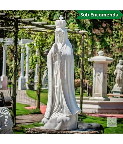 imagem de Nossa Senhora de F�tima M�rmore Branco 165cm - IMP345