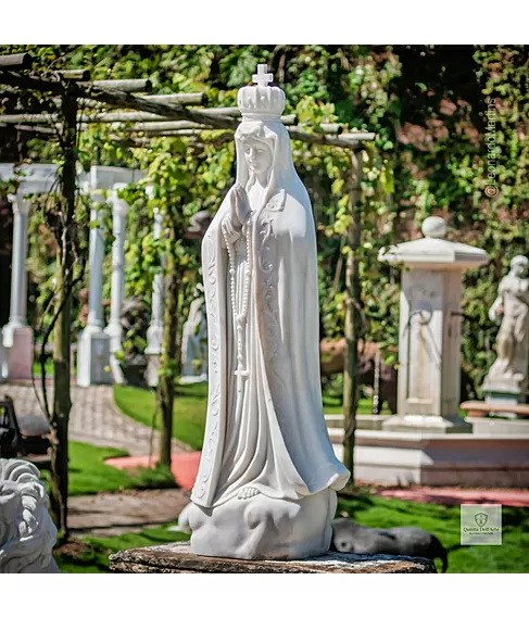 imagem de Nossa Senhora de F�tima M�rmore Branco 165cm - IMP345