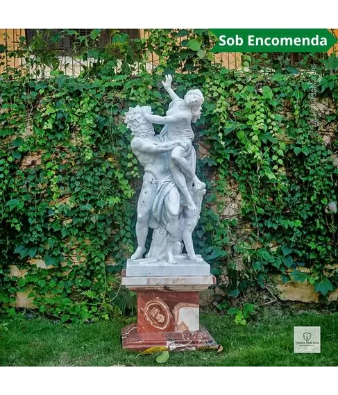 imagem de O Rapto de Proserpina em Mármore Carrara 108cm - EMP625 Arte Clássica e Sofisticação