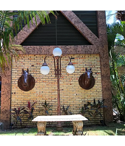 imagem de Par Cabeças de Cavalo Jockey em Ferro Fundido 73cm VRF271