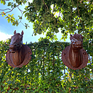 imagem do produto Par Cabeças de Cavalo Jockey em Ferro Fundido 73cm VRF271
