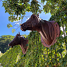 imagem do produto Par Cabeças de Cavalo Jockey em Ferro Fundido 73cm VRF271