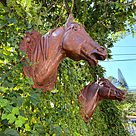 imagem do produto Par Cabeças de Cavalo Jockey em Ferro Fundido 73cm VRF271
