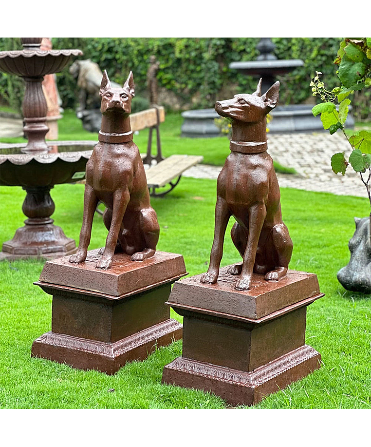 imagem do produto Par de Escultura Cachorro Dobermann 134cm VRF225B Imponência e Elegância