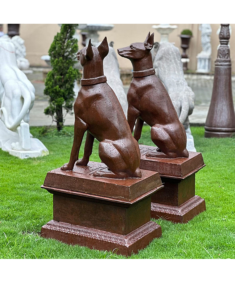 imagem do produto Par de Escultura Cachorro Dobermann 134cm VRF225B Imponência e Elegância