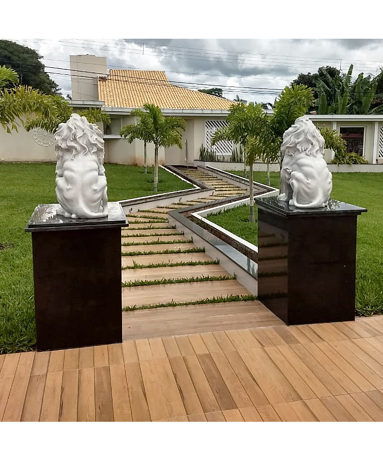 imagem do produto Par de Escultura de Leão Sentado 100cm EML423 Presença Clássica