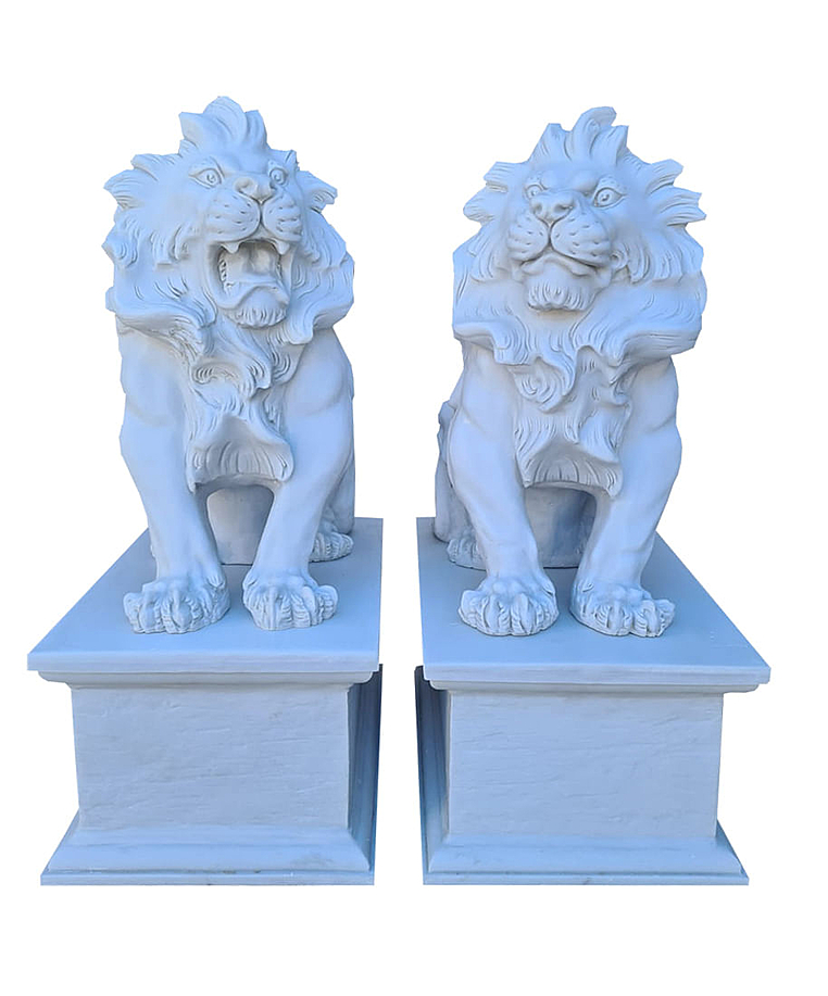 imagem do produto Par de Escultura de Leão Sentado 100cm EML423 Presença Clássica