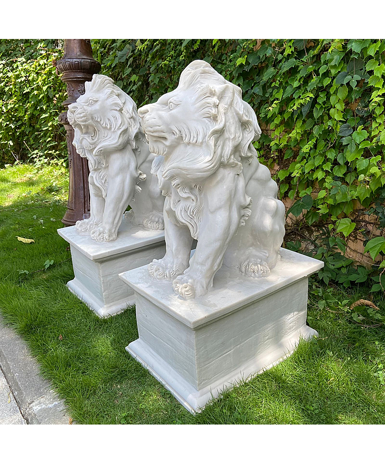 imagem do produto Par de Escultura de Leão Sentado 100cm EML423 Presença Clássica