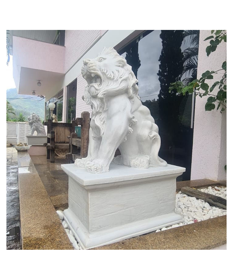 imagem do produto Par de Escultura de Le�o Sentado 100cm - EML423