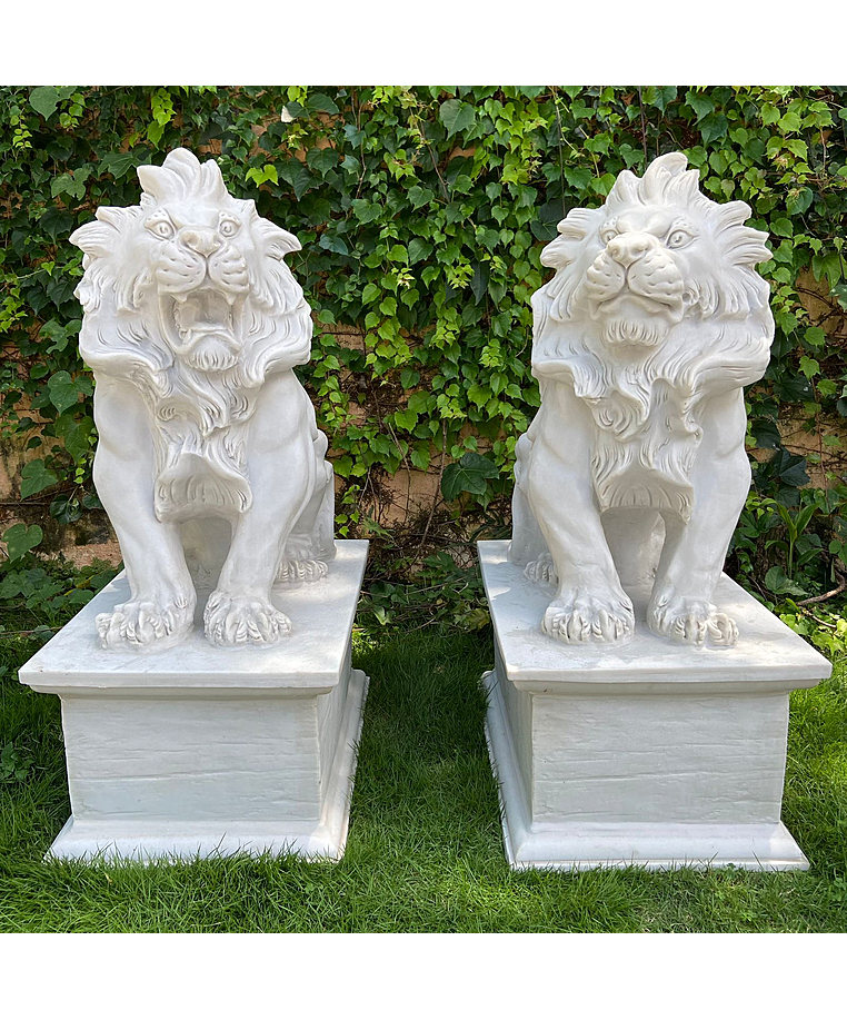 imagem do produto Par de Escultura de Le�o Sentado 100cm - EML423