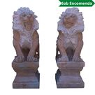 imagem do produto Par de Escultura Leão Rosa Sentado 80cm EMP402 Elegância e Charme Clássico