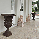 imagem do produto Par de Escultura Leão Rosa Sentado 80cm EMP402 Elegância e Charme Clássico