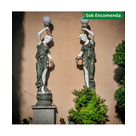 imagem do produto Par de Esculturas Lady Luminária Mármore Green 190cm - EMP619 Alto Padrão