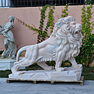 imagem do produto Par de Leões em Mármore Rosa 145cm EMP449 Elegância e Presença Clássica