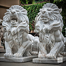 imagem do produto Par de Leão Sentado 140cm Mármore Branco EMP462 Elegância e Sofisticação