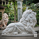 imagem do produto Par de Leão Sentado 140cm Mármore Branco EMP462 Elegância e Sofisticação