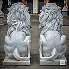 imagem do produto Par de Leão Sentado 140cm Mármore Branco EMP462 Elegância e Sofisticação