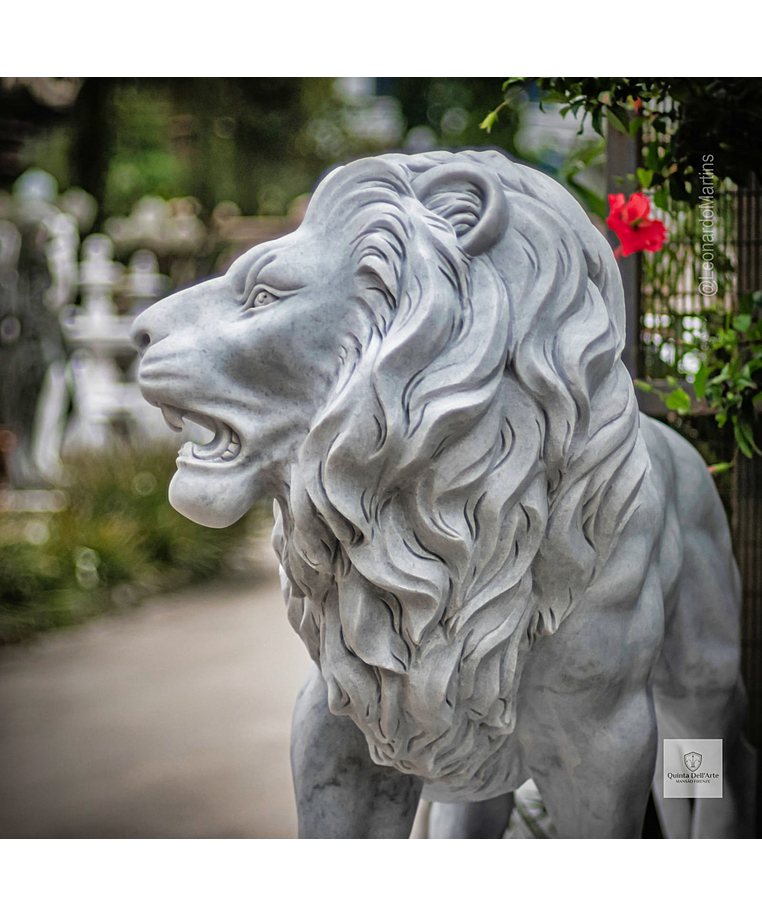 imagem do produto Par de Le�es Andando em M�rmore Branco 145cm - EMP706