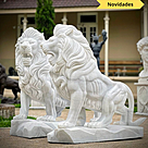 imagem do produto Par de Le�es em M�rmore Branco 155cm - EMP699