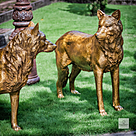 imagem do produto Par de Lobos em Bronze 104cm - EBZ702