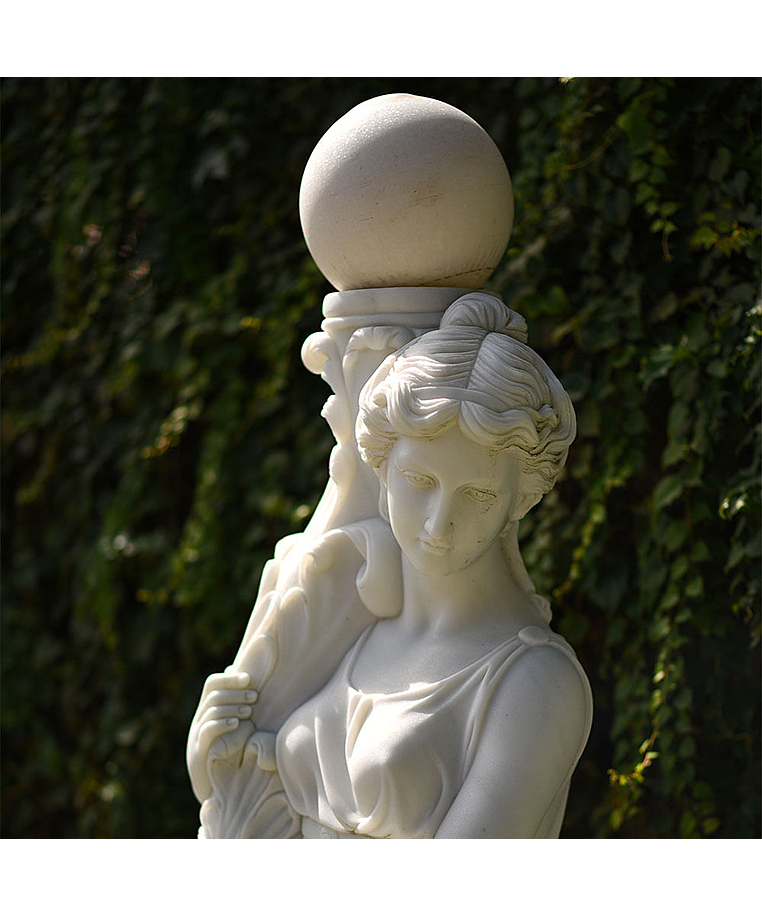 imagem do produto Par de Luminárias Aurora em Mármore Branco 190cm - EMP380 Elegância e Luz Clássica