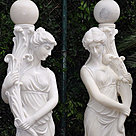 imagem do produto Par de Luminárias Aurora em Mármore Branco 190cm - EMP380 Elegância e Luz Clássica