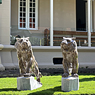 imagem do produto Par de Tigres em Mármore Marrom Imperial 120cm - EMP609 Luxo e Imponência