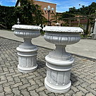 imagem do produto Par de Vasos Ta�a com Base Redonda em M�rmore 110cm - VMP135