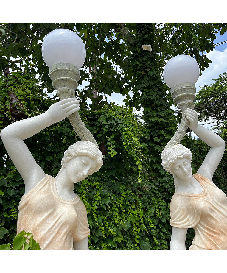 imagem do produto Par Luminárias em Mármore Rosa 230cm - EMP485 Elegância e Impacto Visual