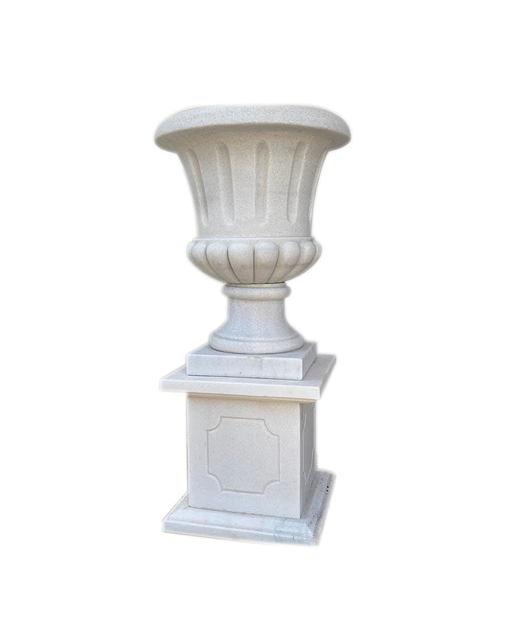 imagem do produto Par Vaso de Mármore com Base 105cm - VMP132 Destaque no Paisagismo