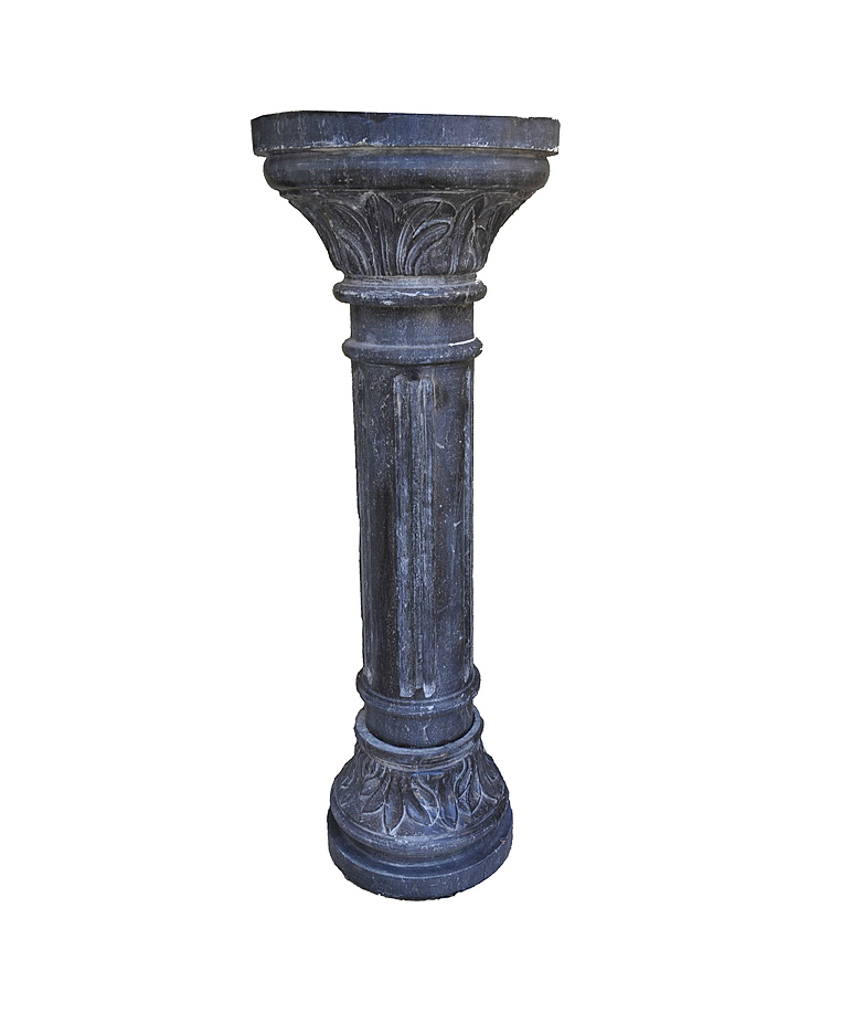imagem do produto Pedestal Redondo em Mármore Preto 100cm VRMP170 Para Esculturas e Decoração de Luxo