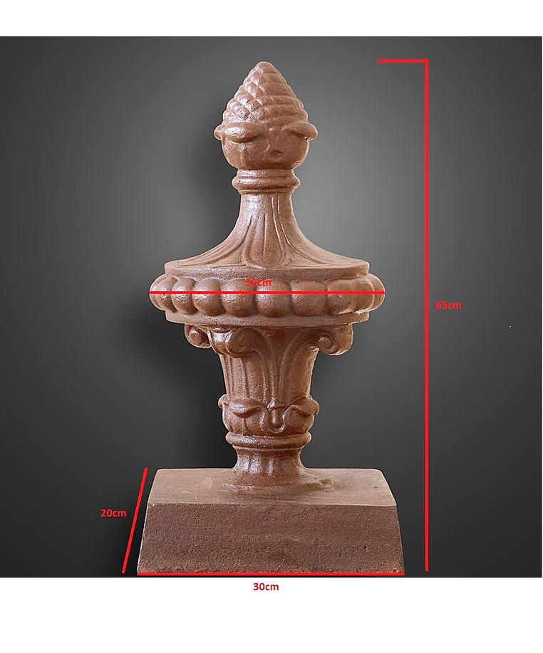 imagem do produto Pinha Decorativa com Base 65cm em Ferro Fundido VRF163 Para Jardins e Projetos Clássicos 